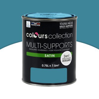 Peinture multi-supports Bleu Pétrole Satin 0,75L