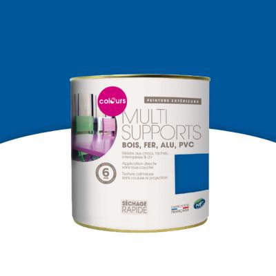 Peinture Multi Supports Exterieur Colours Bleu Outremer Satin 0 5l Castorama