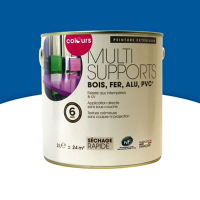 Peinture Multi Supports Exterieur Colours Bleu Outremer Satin 2l Castorama