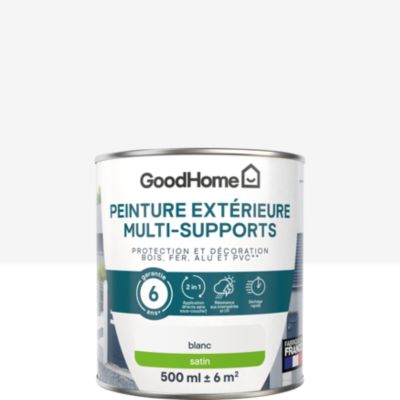 Peinture multi-supports extérieur blanc RAL 9003 satin GoodHome 0.5 L