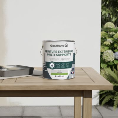 Peinture multi-supports extérieur blanc RAL 9003 satin GoodHome 2 L