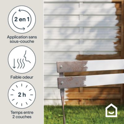 Peinture multi-supports extérieur blanc RAL 9003 satin GoodHome 2 L