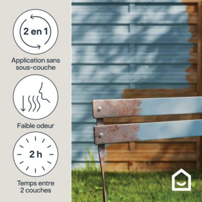Peinture multi-supports extérieur bleu beau soleil satin GoodHome 2 L