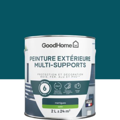 Peinture multi-supports extérieur bleu martigues satin GoodHome 2 L