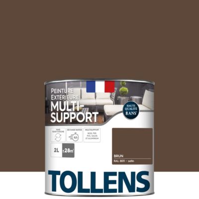 Peinture multi-supports extérieur brun RAL 8011 satin Tollens 2 L