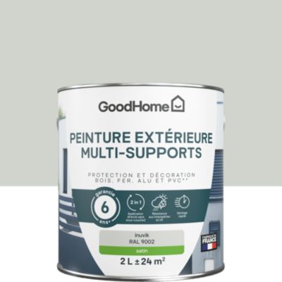 Peinture multi-supports extérieur gris inuvik RAL 9002 satin GoodHome 2 L