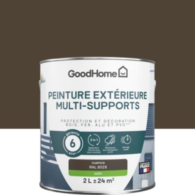 Peinture multi-supports extérieur marron Cuenca RAL 8028 satin GoodHome 2 L