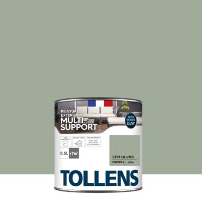 Peinture multi-supports extérieur vert olivier satin Tollens 0.5 L