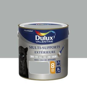Peinture multi supports extérieure garantie 8 ans Dulux Valentine satin gris franc 2L