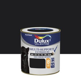Peinture multi supports extérieure garantie 8 ans Dulux Valentine satin noir 0,5L