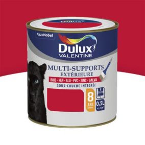 Peinture multi supports extérieure garantie 8 ans Dulux Valentine satin rouge coquelicot 0,5L