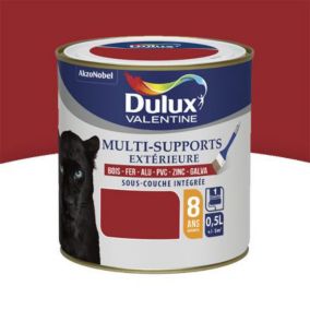 Peinture multi supports extérieure garantie 8 ans Dulux Valentine satin rouge piment 0,5L