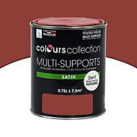 Peinture multi-supports Rouge brique Satin 0,75L