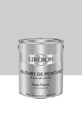 Peinture multisupport murs, plafonds et boiseries Velours de peinture blanc grisaille Libéron 2,5L