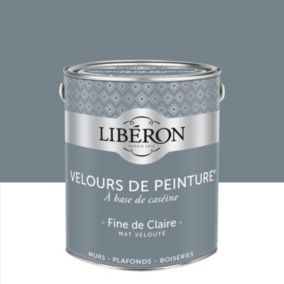 Peinture multisupport murs, plafonds et boiseries Velours de peinture gris fine de claire Libéron 2,5L