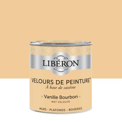 Peinture multisupport murs, plafonds et boiseries Velours de peinture jaune vanille bourbon Libéron 0,5L
