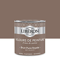 Peinture multisupport murs, plafonds et boiseries Velours de peinture marron brun puce royale Libéron 0,5L