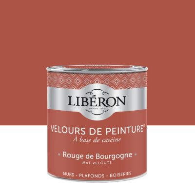 Peinture multisupport murs, plafonds et boiseries Velours de peinture rouge bourgogne Libéron 0,5L