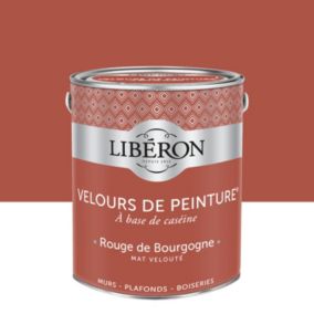 Peinture multisupport murs, plafonds et boiseries Velours de peinture rouge bourgogne Libéron 2,5L
