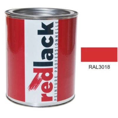 Peinture Multisupport - RAL 3018 - Rouge fraise - Mat - 1L - Redlack - RAL3018