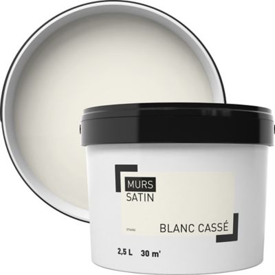 Peinture mur blanc cassé satin GoodHome 2.5 L