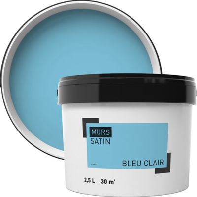 Peinture mur bleu clair satin GoodHome 2.5 L
