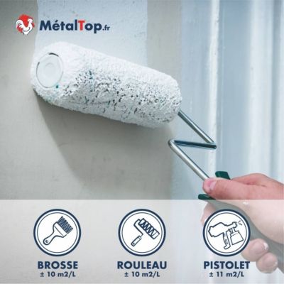 Peinture Mur Et Plafond - Ivoire - Ton pierre - RAL 1015 - 5 L - Métaltop
