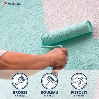 Peinture Mur Exterieur - Bleu clair - RAL 5012 - 15 L - Métaltop