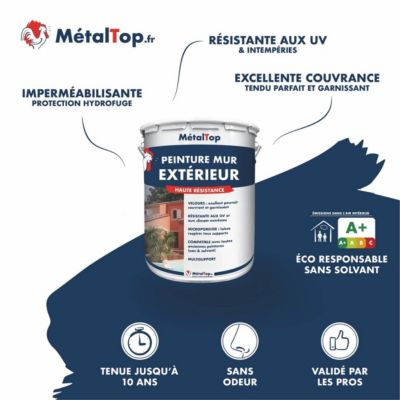 Peinture Mur Exterieur - Gris fenêtre - RAL 7040 - 1 L - Métaltop