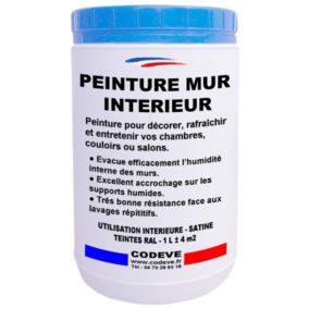 Peinture Mur Interieur -  1 L   - Codeve Bois - RAL 1003 - Jaune sécurité