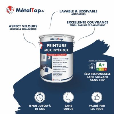 Peinture Mur Interieur - Gris noir - RAL 7021 - 15 L - Métaltop