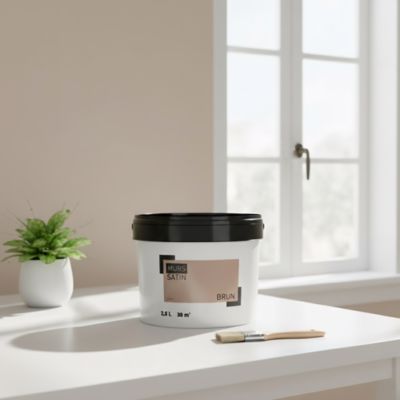 Peinture mur marron brun satin GoodHome 2.5 L