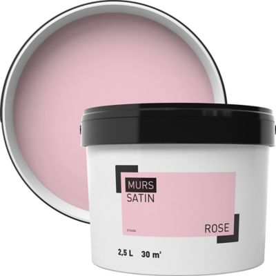 Peinture mur rose satin GoodHome 2.5 L