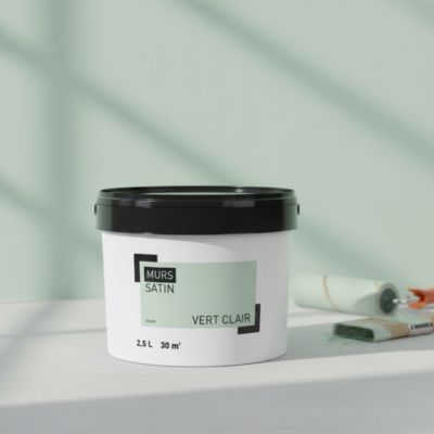 Peinture mur vert clair satin GoodHome 2.5 L