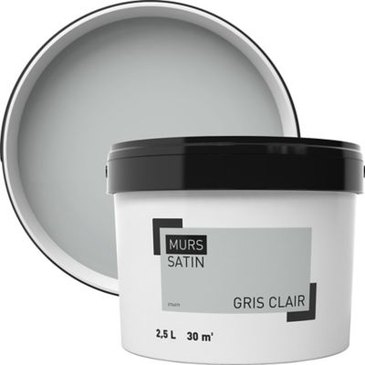 Peinture murale gris clair satin 2,5L | Castorama