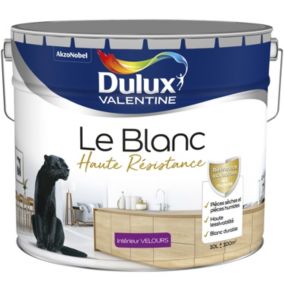 Peinture murale le Blanc Dulux Valentine haute résistance velours blanc 10L