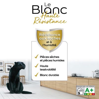 Peinture murale le Blanc haute résistance blanc satin 2,5L Dulux Valentine