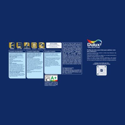Peinture murale le Blanc haute résistance blanc satin 2,5L Dulux Valentine