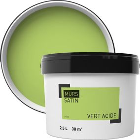 Peinture murale vert acide satin 2,5L