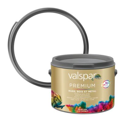 Peinture murs, bois et métal intérieur Valspar Premium satin base A 2,5L
