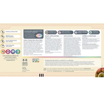 Peinture murs, bois et métal intérieur Valspar Premium Velours base C 10L