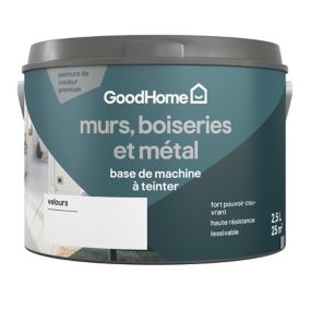 Peinture murs, boiseries et métal velours base A GoodHome 2,5L