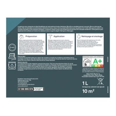 Peinture murs, boiseries et métal intérieur GoodHome mat base C 1L
