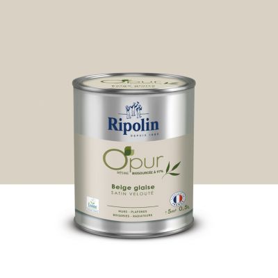 Peinture murs, boiseries et radiateurs beige glaise satin velouté Ripolin O'Pur 0.5 L