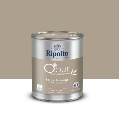 Peinture murs, boiseries et radiateurs beige gold bamana satin velouté Ripolin O'pur 0.5 L