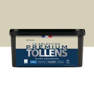 Peinture murs, boiseries et radiateurs beige sable mat Tollens Premium 2.5 L