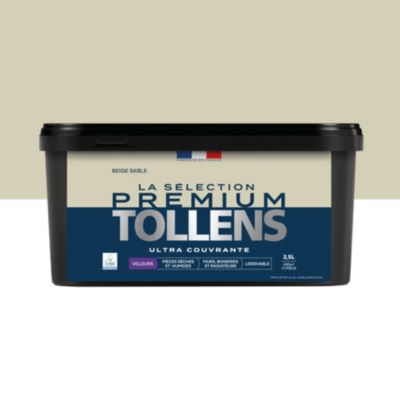 Peinture murs, boiseries et radiateurs beige sable velours Tollens Premium 2.5 L