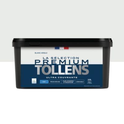 Peinture murs, boiseries et radiateurs blanc argile mat Tollens Premium 0.5 L