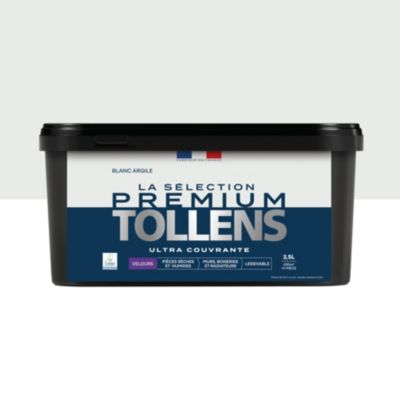 Peinture murs, boiseries et radiateurs blanc argile velours Tollens Premium 2.5 L