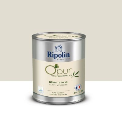 Peinture murs, boiseries et radiateurs blanc cassé satin velouté Ripolin O'pur 0.5 L